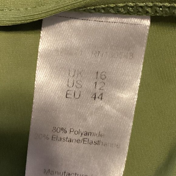 Long Tall Sally Women's 2 Piece Green Striped Swimsuit Size 12 Vacation Holiday - Picture 10 of 11